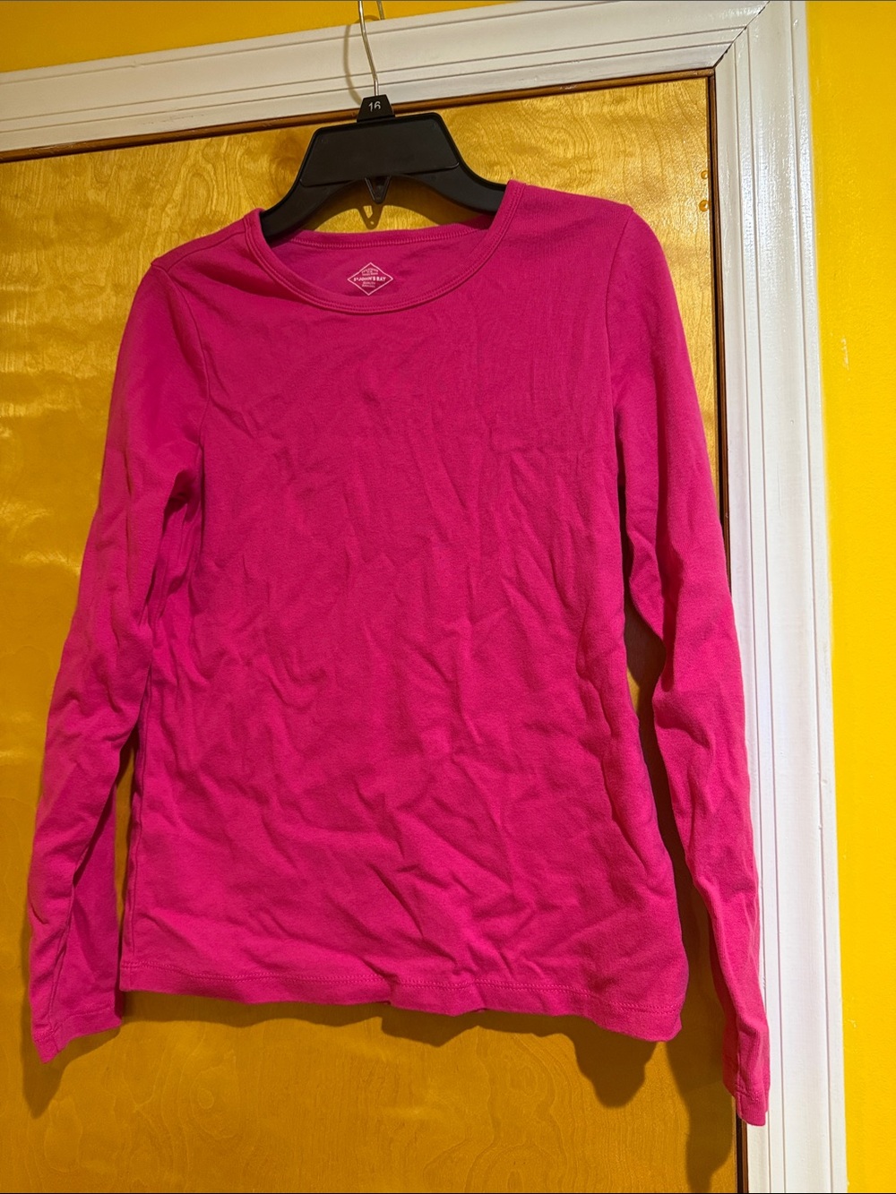 St. John's Bay Long Sleeve Crewneck Top - Hot Pink